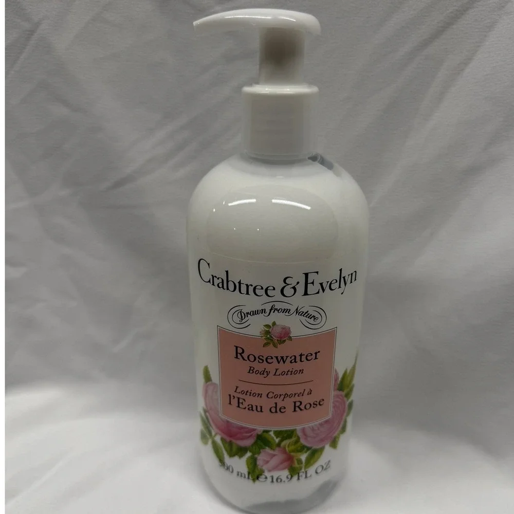 Crabtree & Evelyn NEW Set of Rosewater Shower Gel and Body Lotion 16.9 Fl Oz